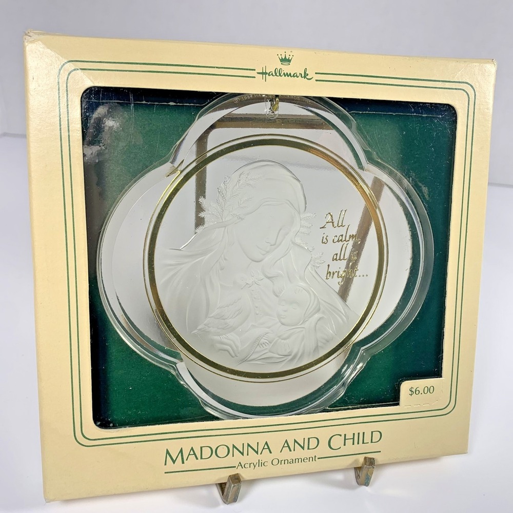 Hallmark 1984 Keepsake Madonna and Child Acrylic Christmas Ornament